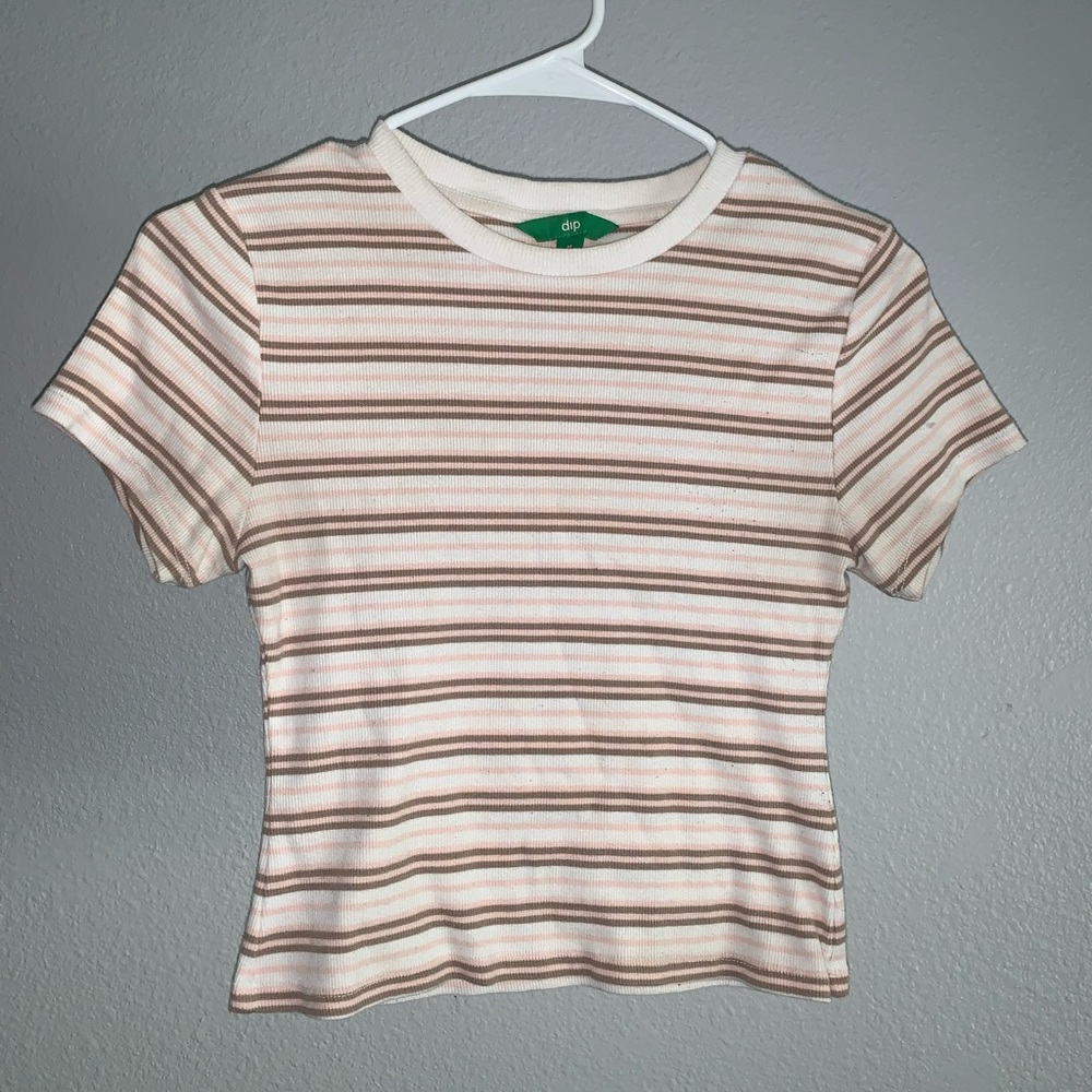 Cropped short sleeve shirt- M petite